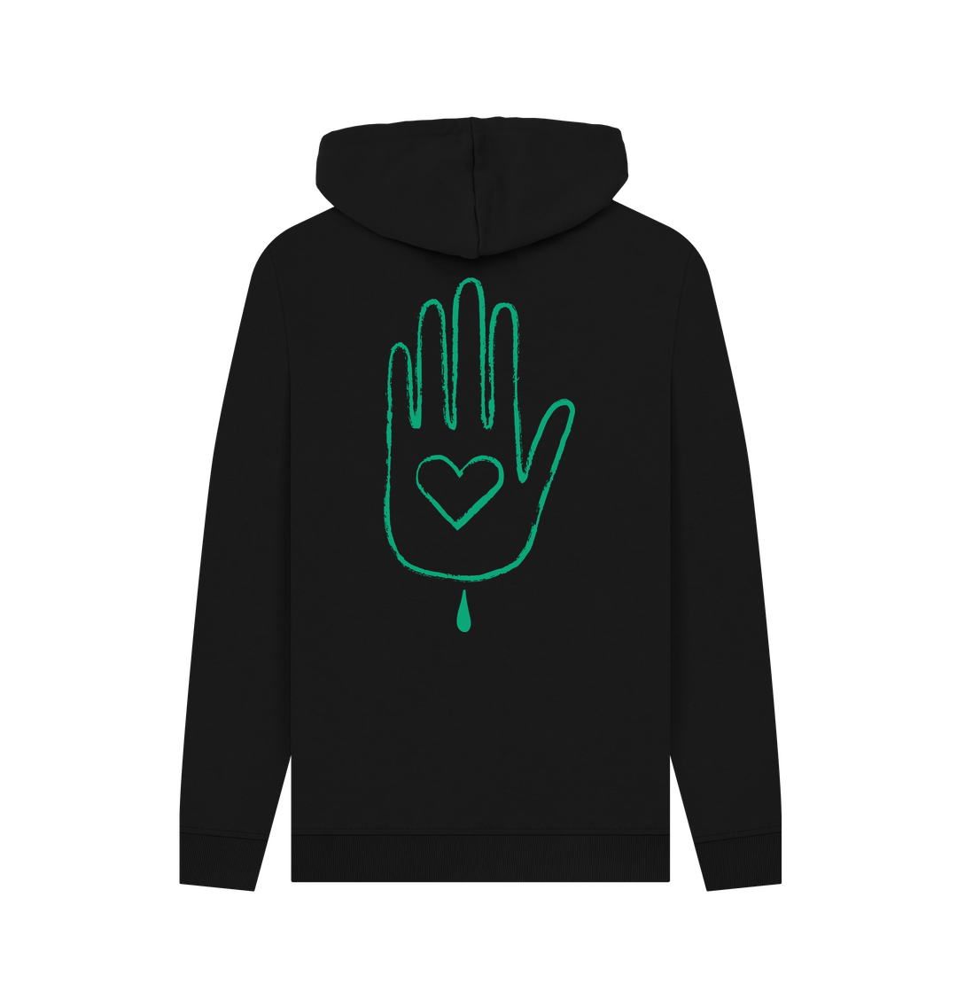 Black Printed Hoody Back