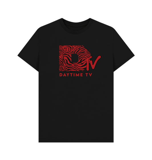 Black DAYTIME TV - Red DTV Logo - T-Shirt