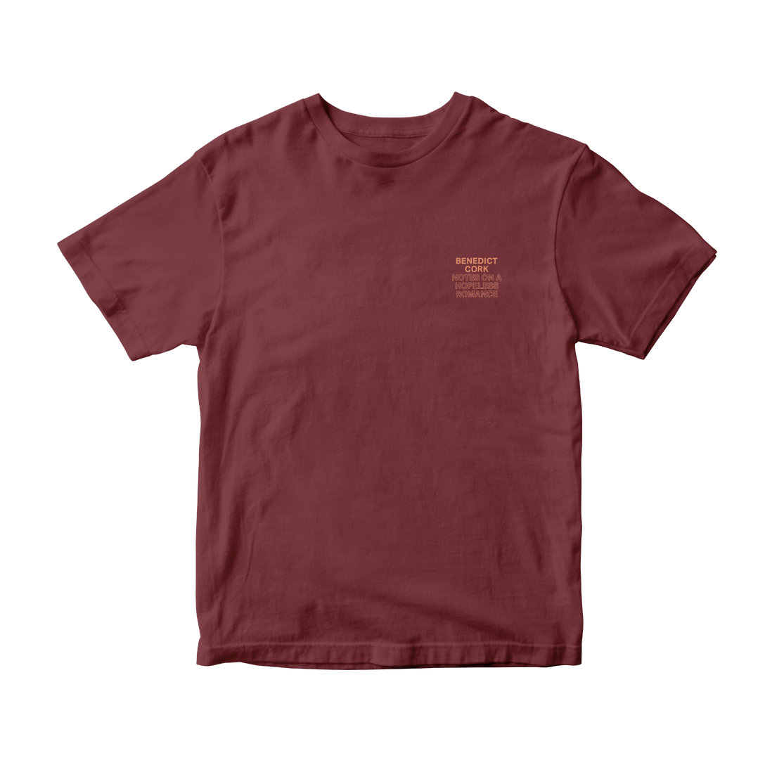 Benedict Cork - Notes On A Hopeless Romance - Burgundy Tee