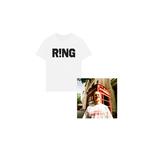 Cunning MC - R!NG - Black Print - Oversized White T-Shirt + Digital Download Bundle