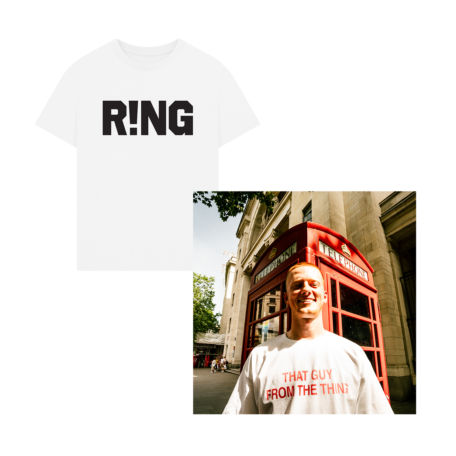Cunning MC - R!NG - Black Print - Oversized White T-Shirt + EP Digital Download Bundle
