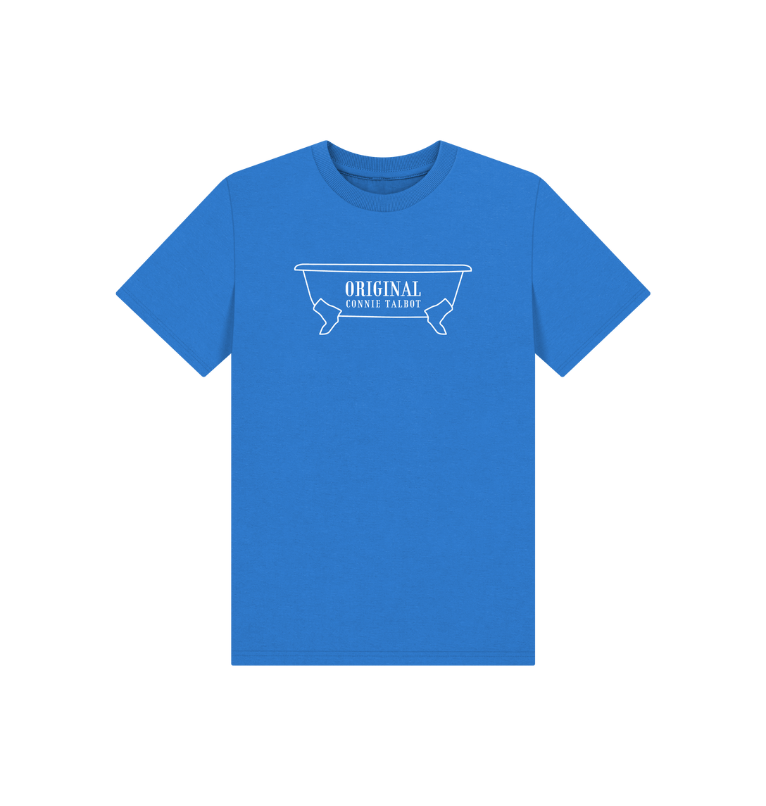 Bright Blue Printed Kids T-Shirt Front