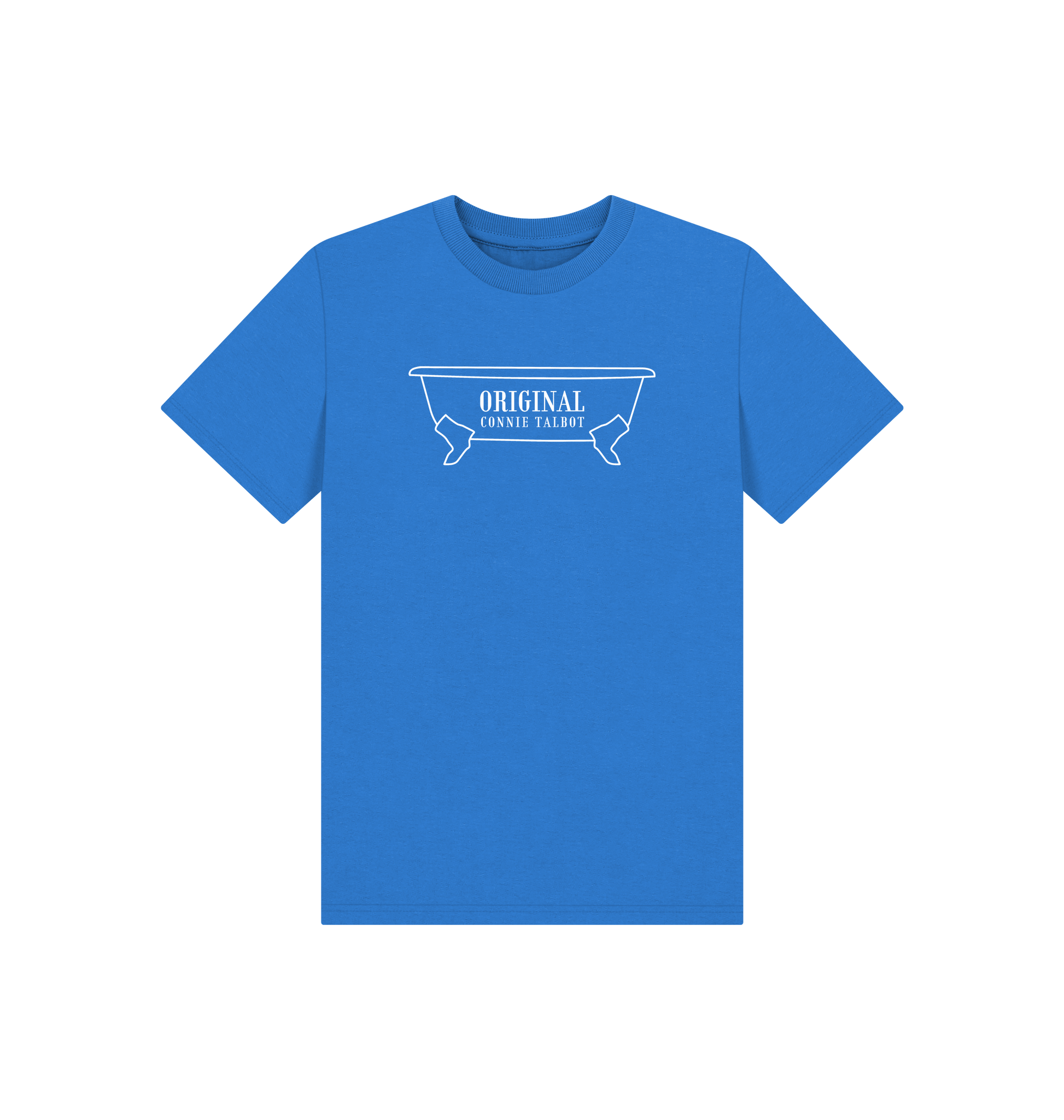 Bright Blue Printed Kids T-Shirt Front