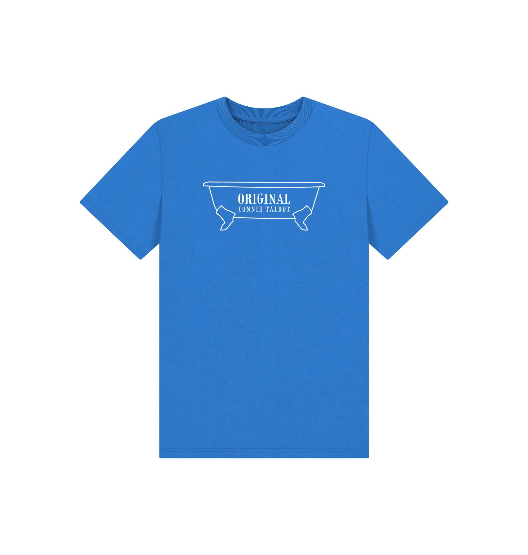 Bright Blue Printed Kids T-Shirt Front