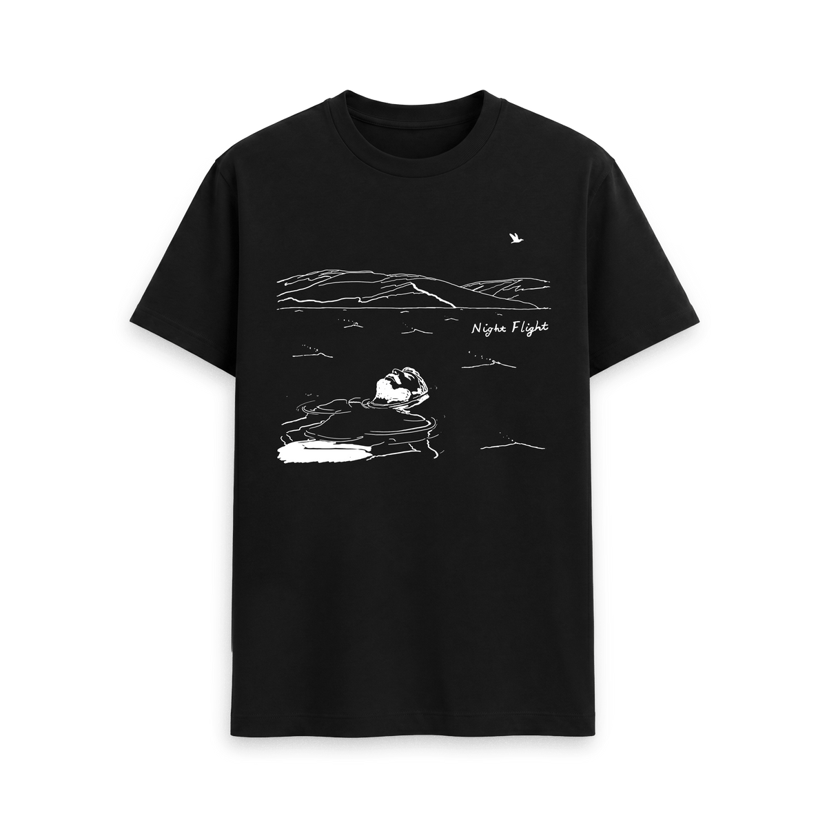 Black Printed T-shirt Front