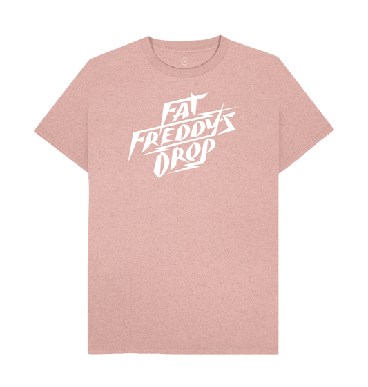 Sunset Pink Fat Freddy's Drop - White Logo - Organic Tee