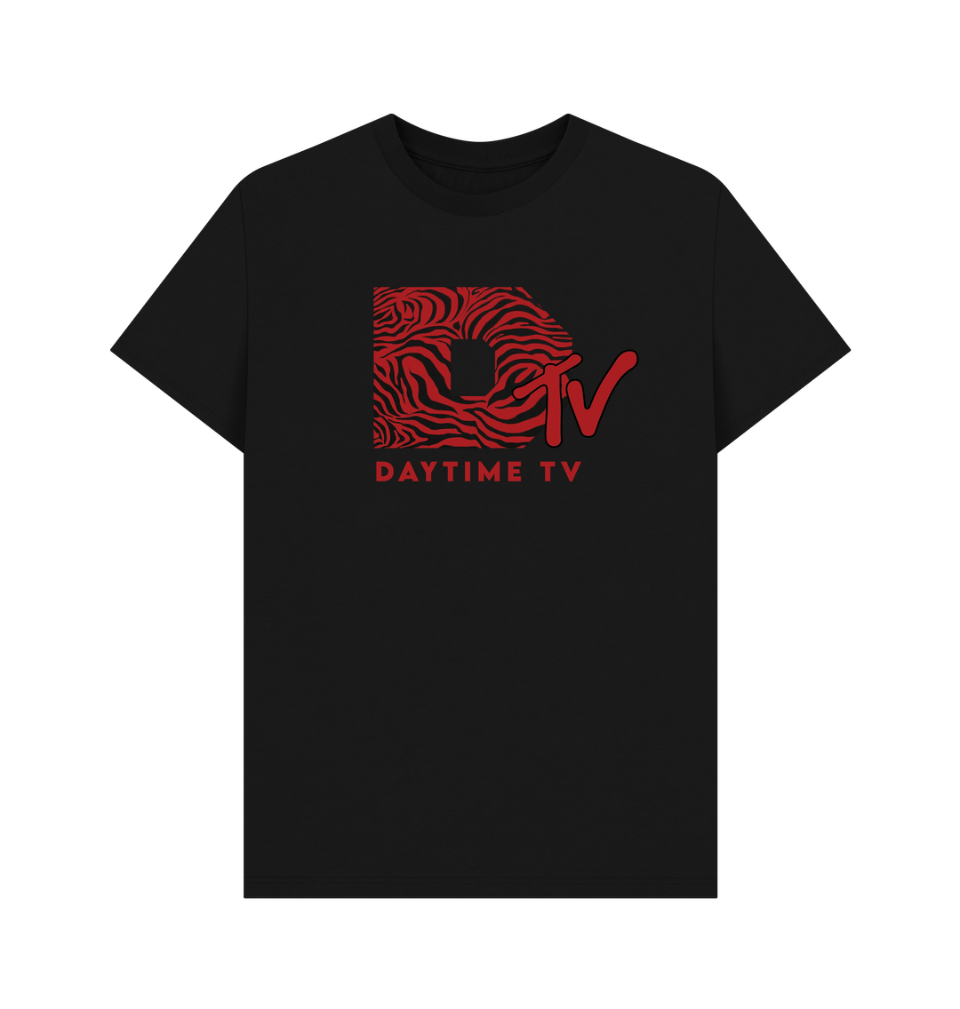 Black DAYTIME TV - Red DTV Logo - T-Shirt