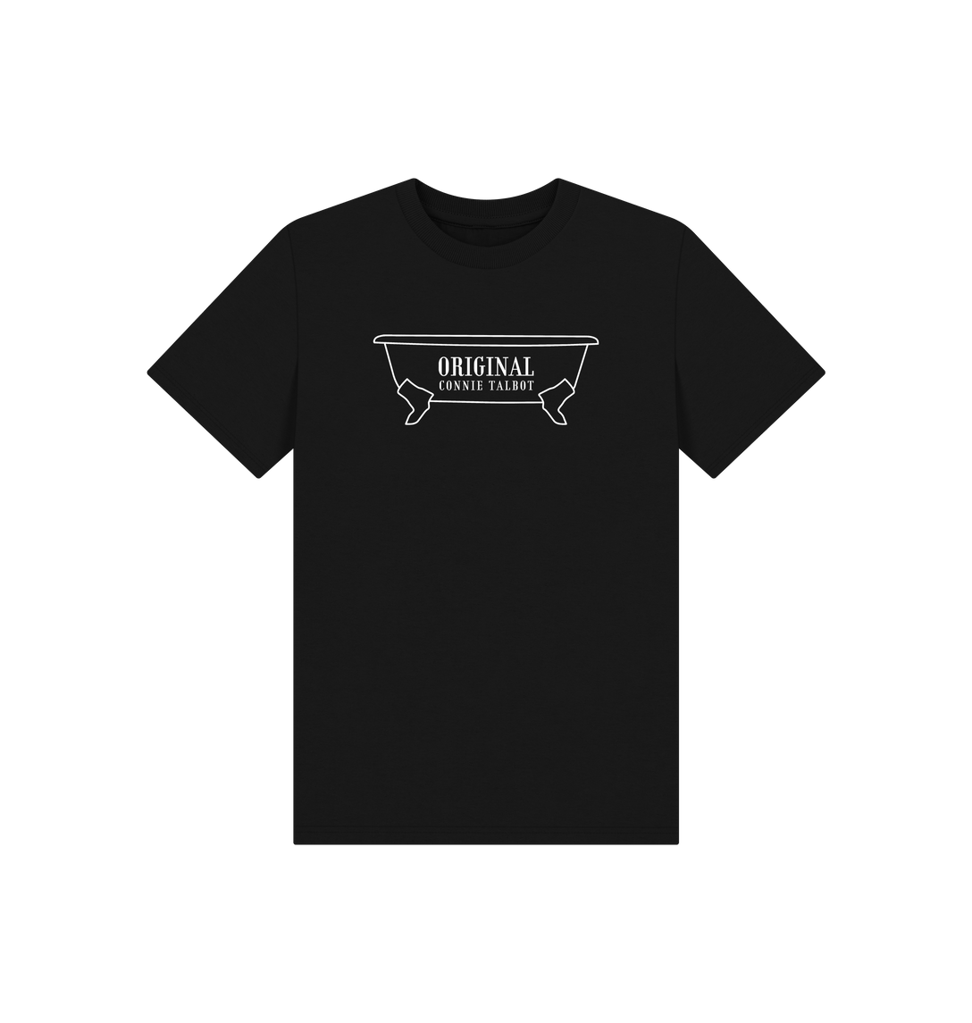 Black Printed Kids T-Shirt Front