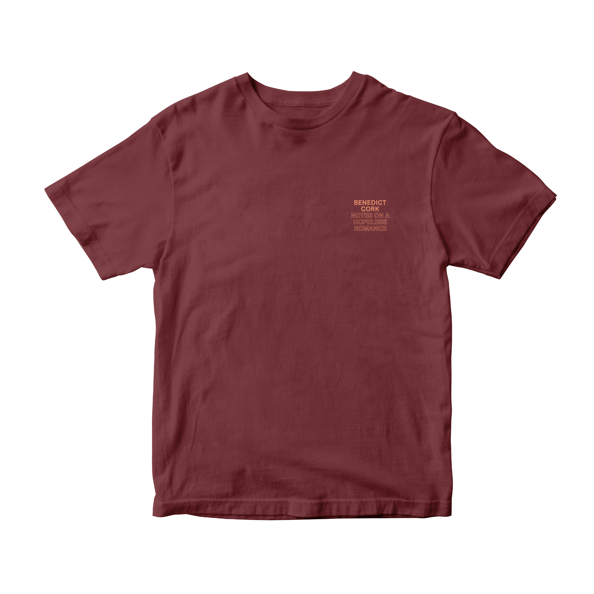 Benedict Cork - Notes On A Hopeless Romance - Burgundy Tee
