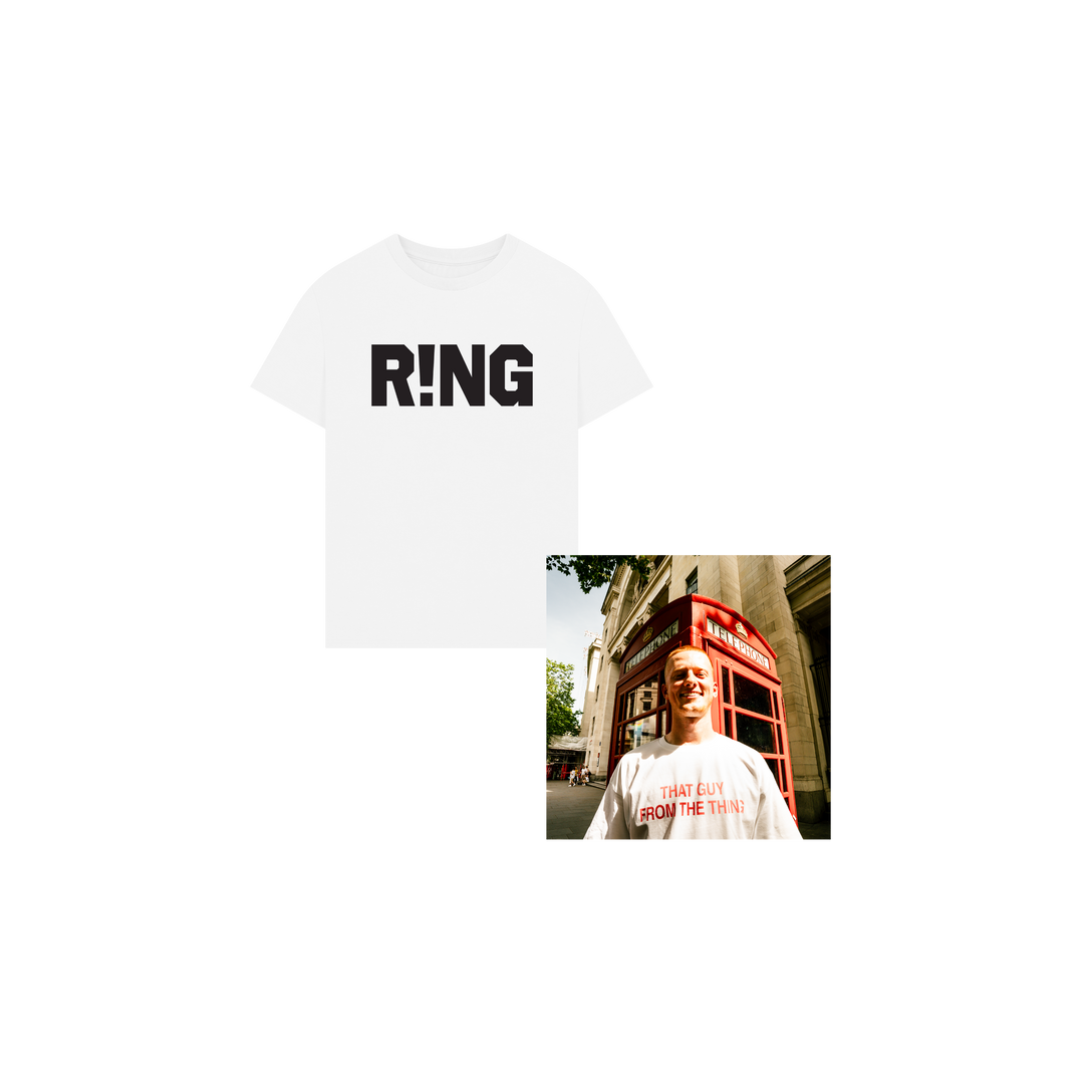 Cunning MC - R!NG - Black Print - Oversized White T-Shirt + Digital Download Bundle