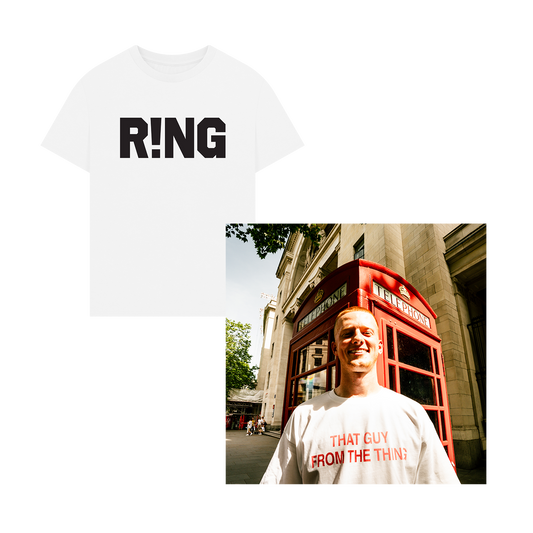 Cunning MC - R!NG - Black Print - Oversized White T-Shirt + Digital Download Bundle