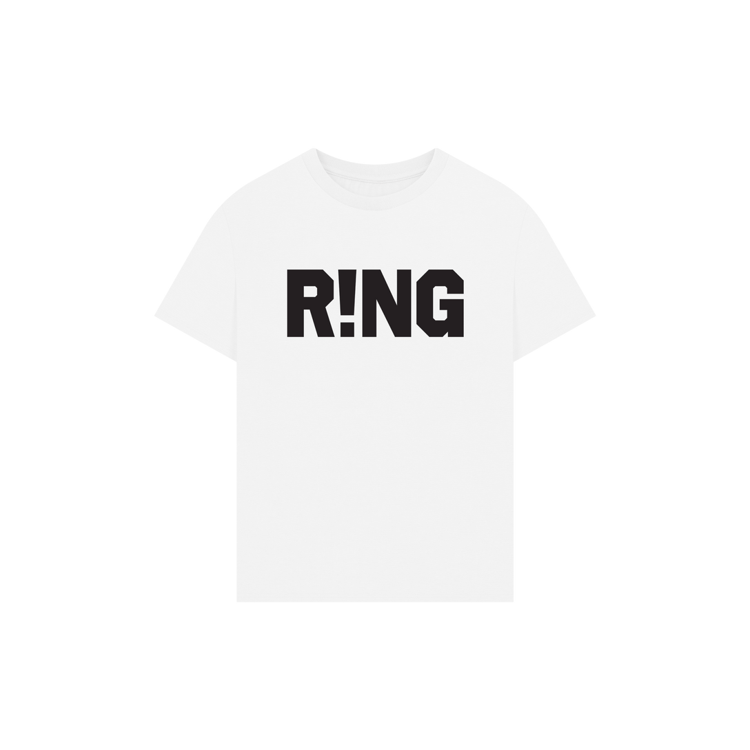 Cunning MC - R!NG - Black Print - Oversized White T-Shirt (PRE-ORDER)