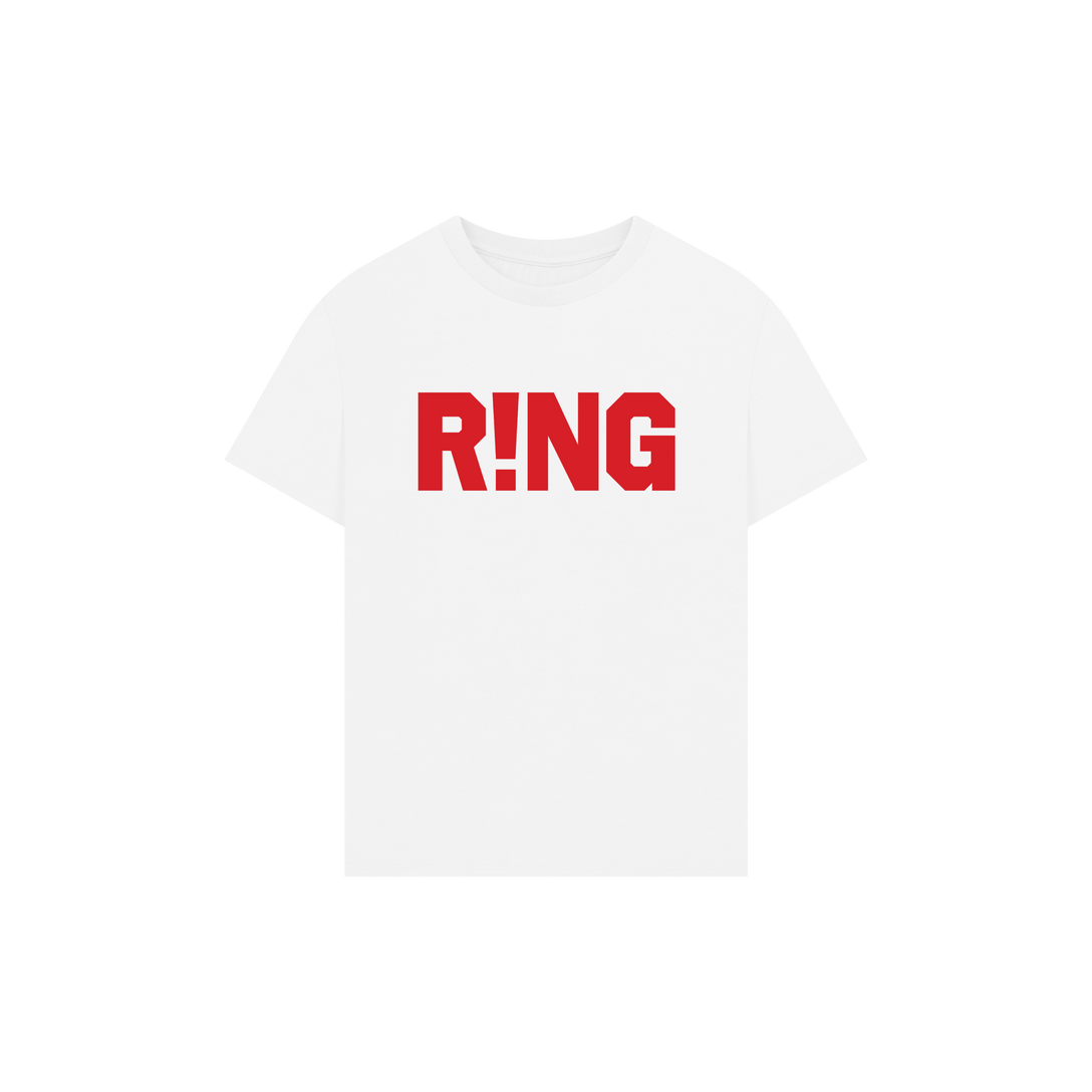 Cunning MC - R!NG - Red Print - Oversized White T-Shirt (Pre-Order)