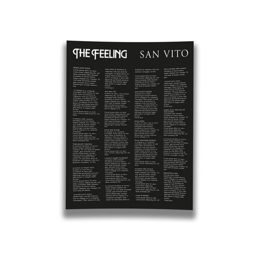 The Feeling - San Vito Lyric Sheet
