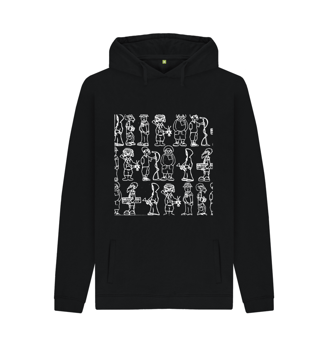 Black Printed Hoody Front