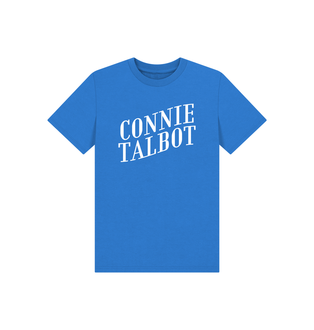 Bright Blue Printed Kids T-Shirt Front