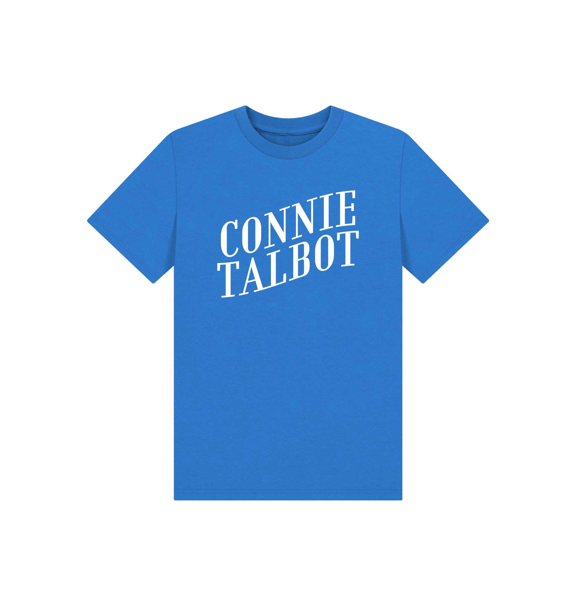 Bright Blue Printed Kids T-Shirt Front