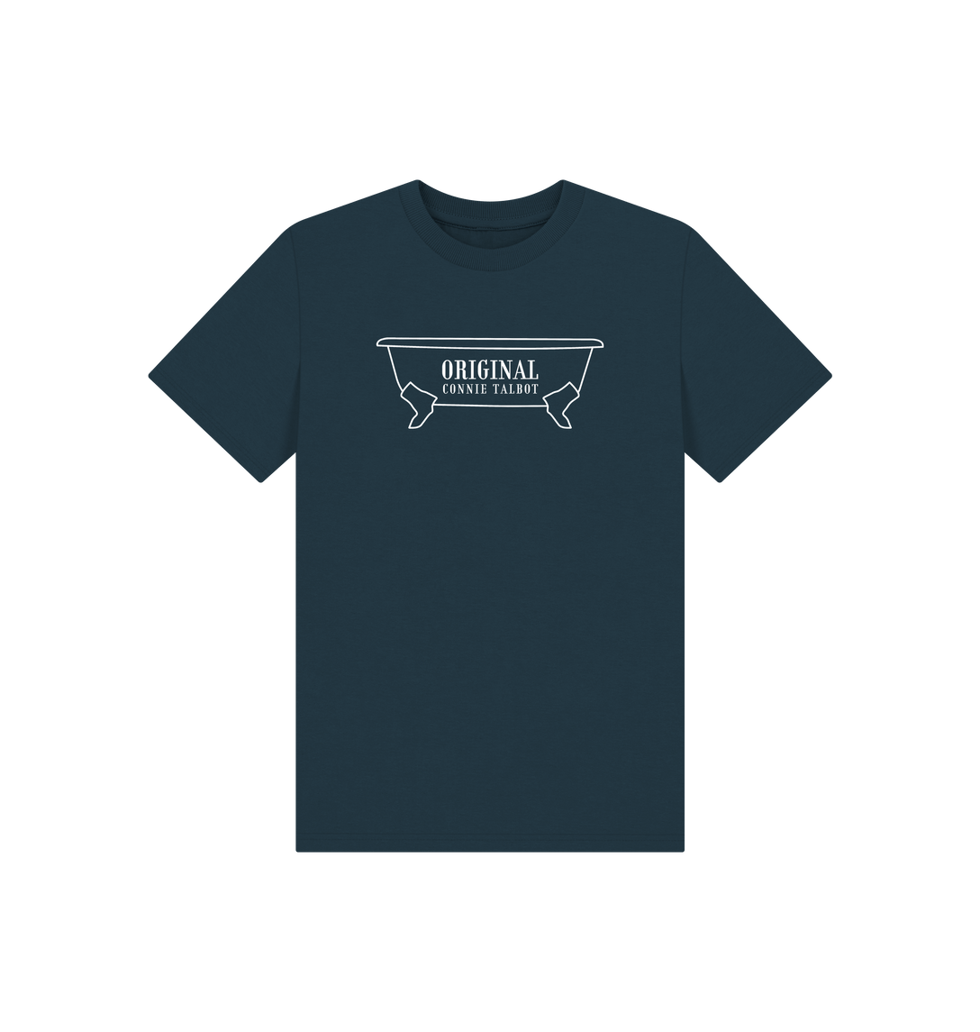 Denim Blue Printed Kids T-Shirt Front