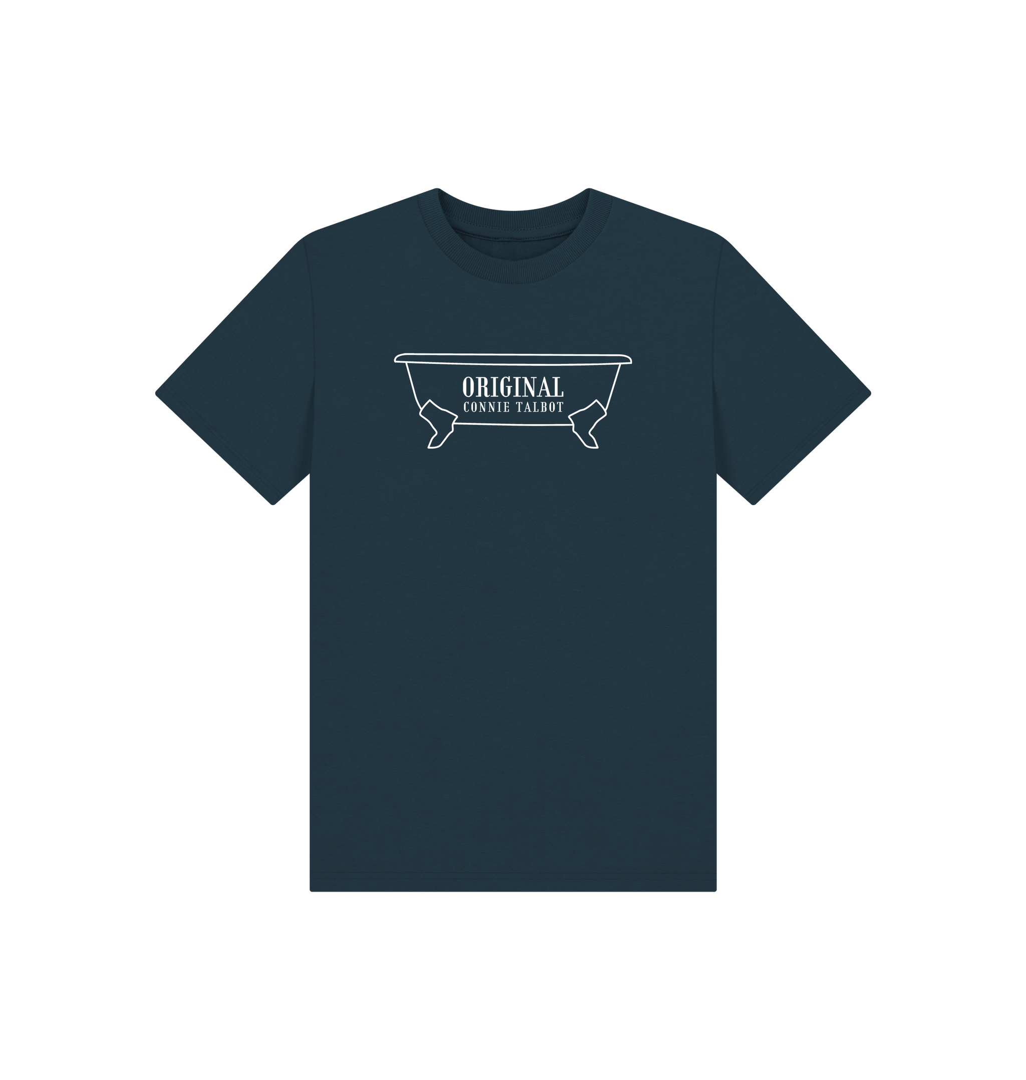 Denim Blue Printed Kids T-Shirt Front