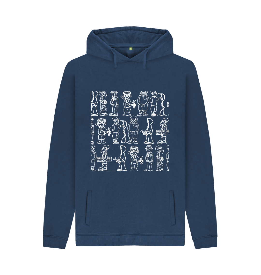 Navy Printed Hoody Front